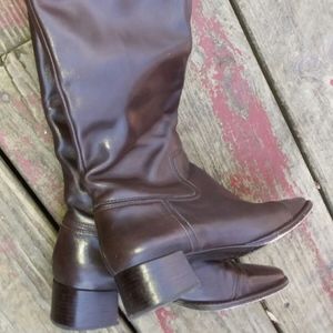 Talbots Brown Leather Riding Style Knee-High Boots